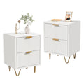 Boho Wood Bedside Table – Set of 2 with Drawers for Bedroom & Living Room