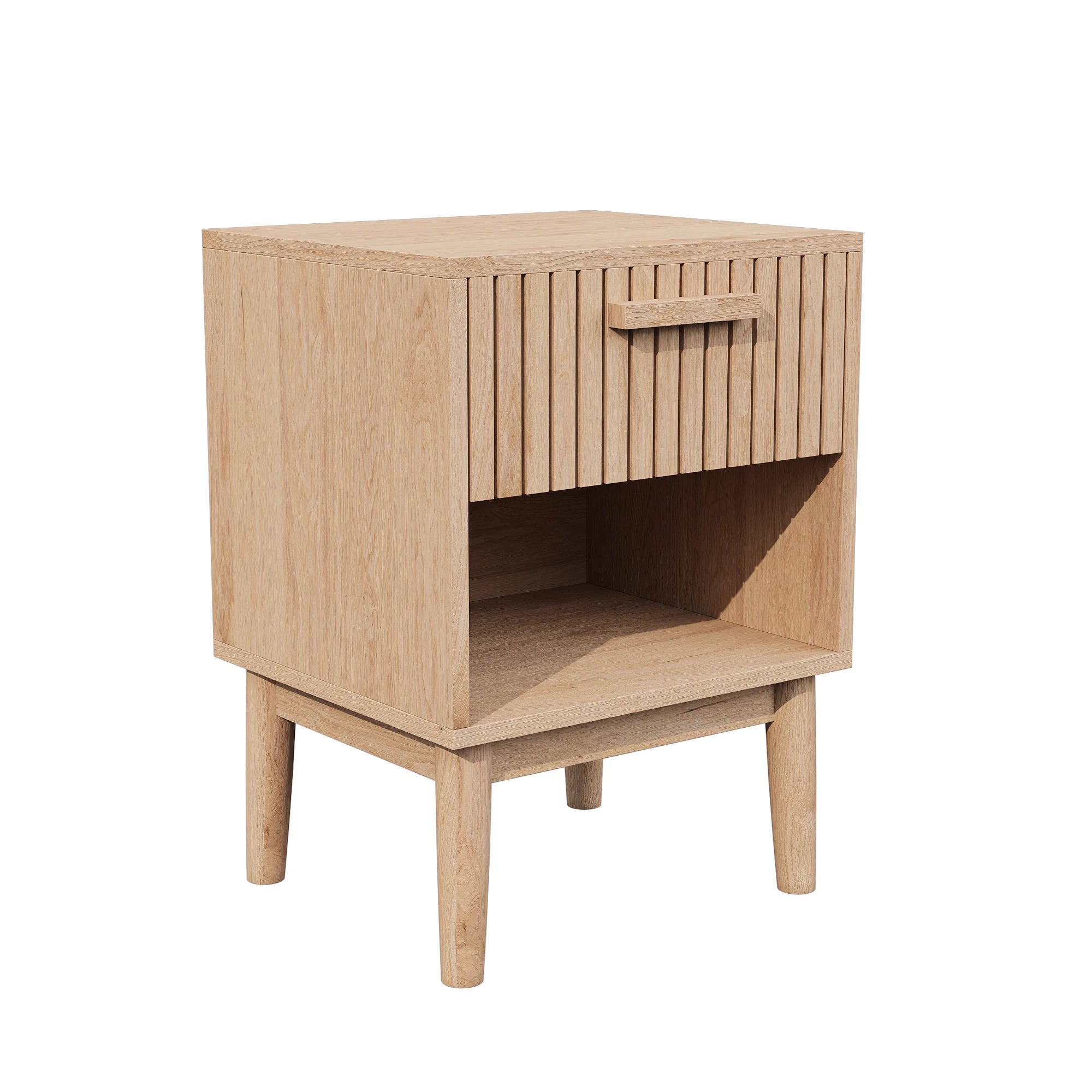 Boho Wood Bedside Table – Set of 2 with Drawers for Bedroom & Living Room