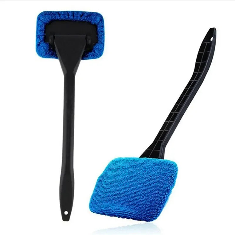 Long-Handle Windshield Cleaning Brush – Interior Car Window Wash Tool & Wiper Kit