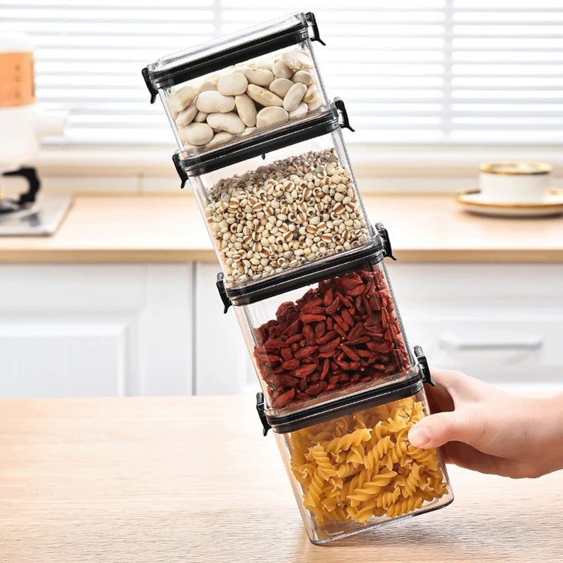 Large Sealed Kitchen Storage Jars – Moisture-Proof Grain & Seasoning Organizer Set