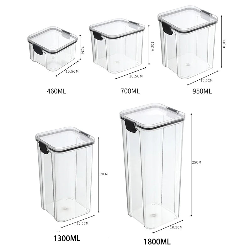 Large Sealed Kitchen Storage Jars – Moisture-Proof Grain & Seasoning Organizer Set