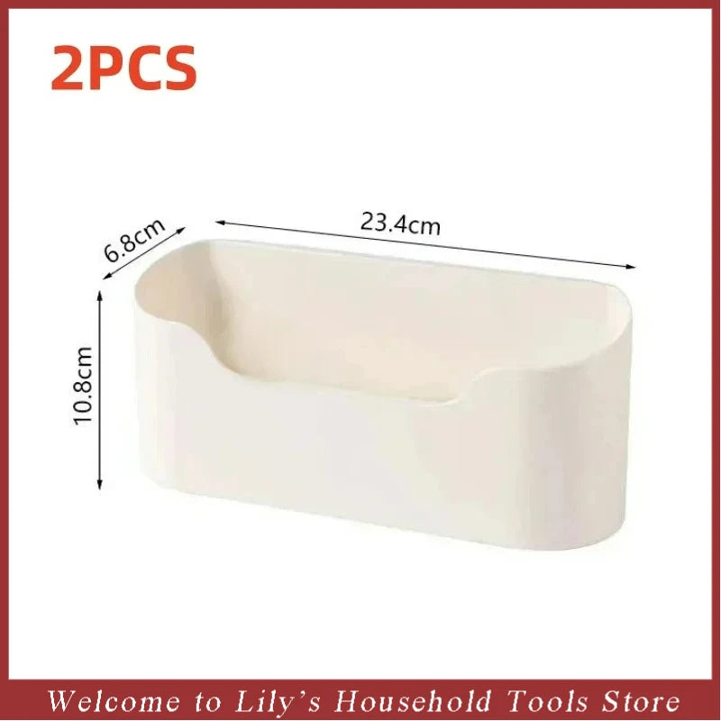 Adhesive Cabinet Door Storage Rack – Under-Sink & Bathroom Wall Organizer