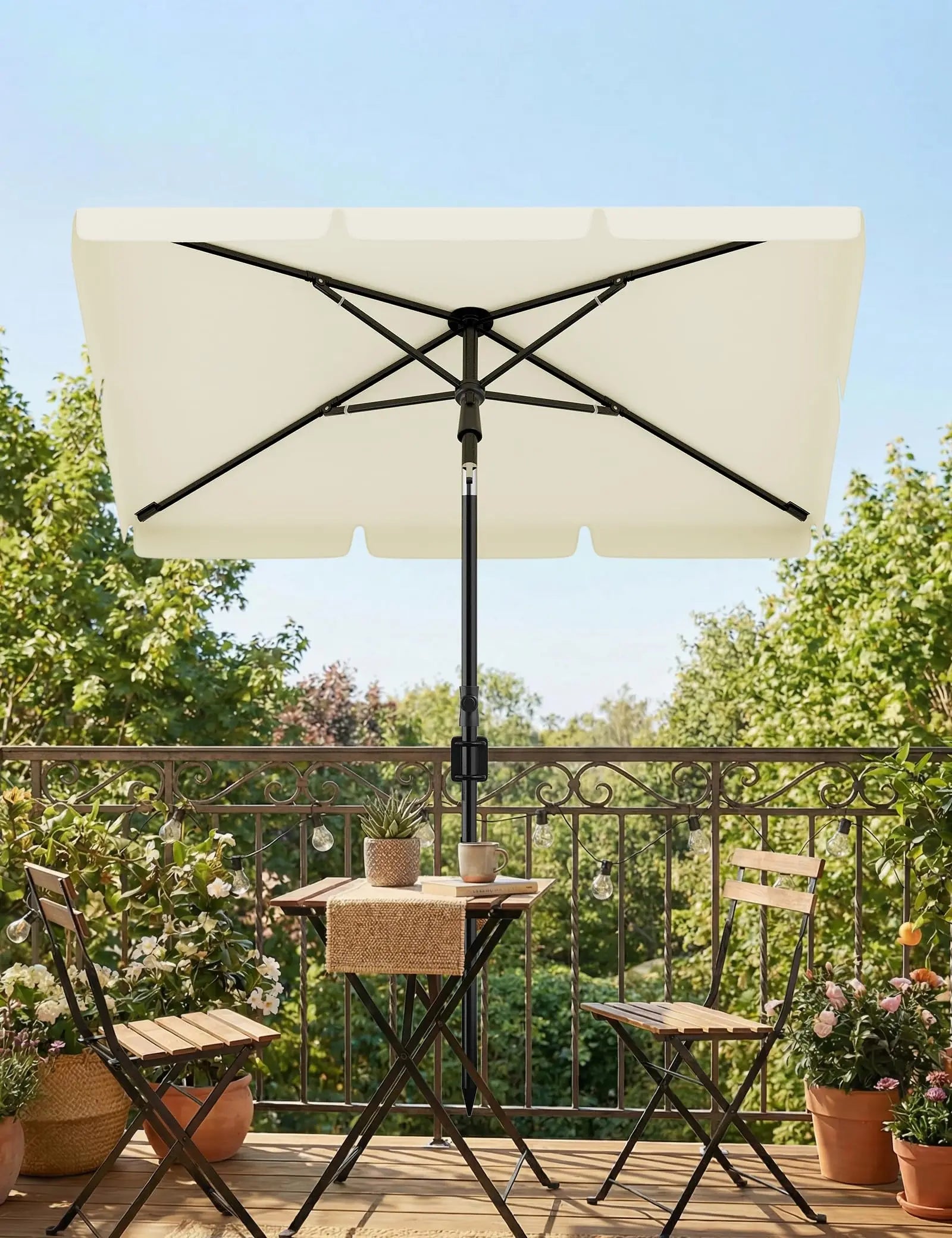 UPF 50+ Adjustable Beach Umbrella – 200x125cm Foldable Sun Shade with Carry Cover