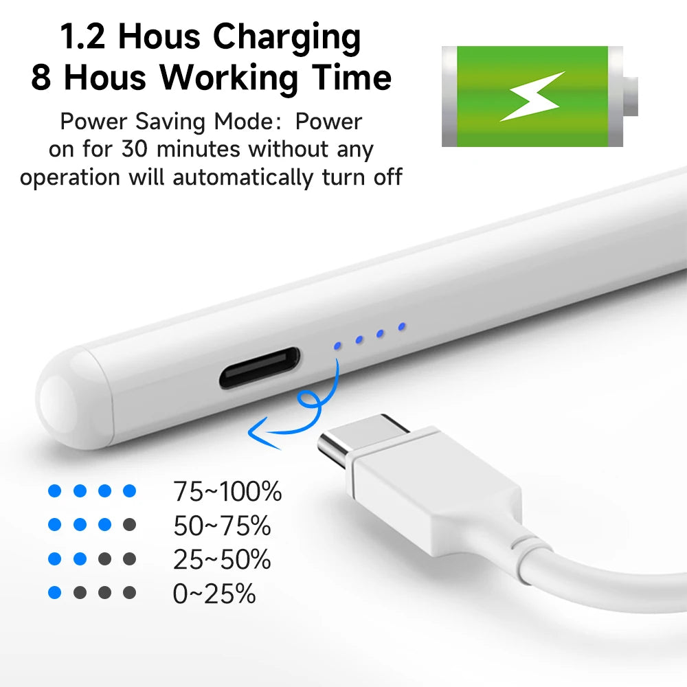 iPad Stylus Pen with Palm Rejection – Wireless Charging Compatible with iPad Pro, Air & Mini