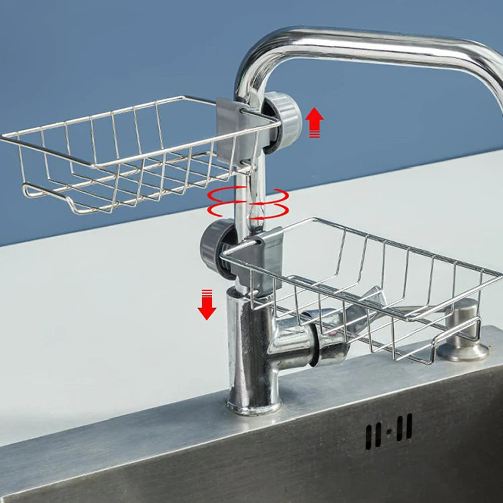 Flexible Kitchen Sink Drain Rack – Sponge Holder, Faucet Organizer & Soap Drainer Shelf