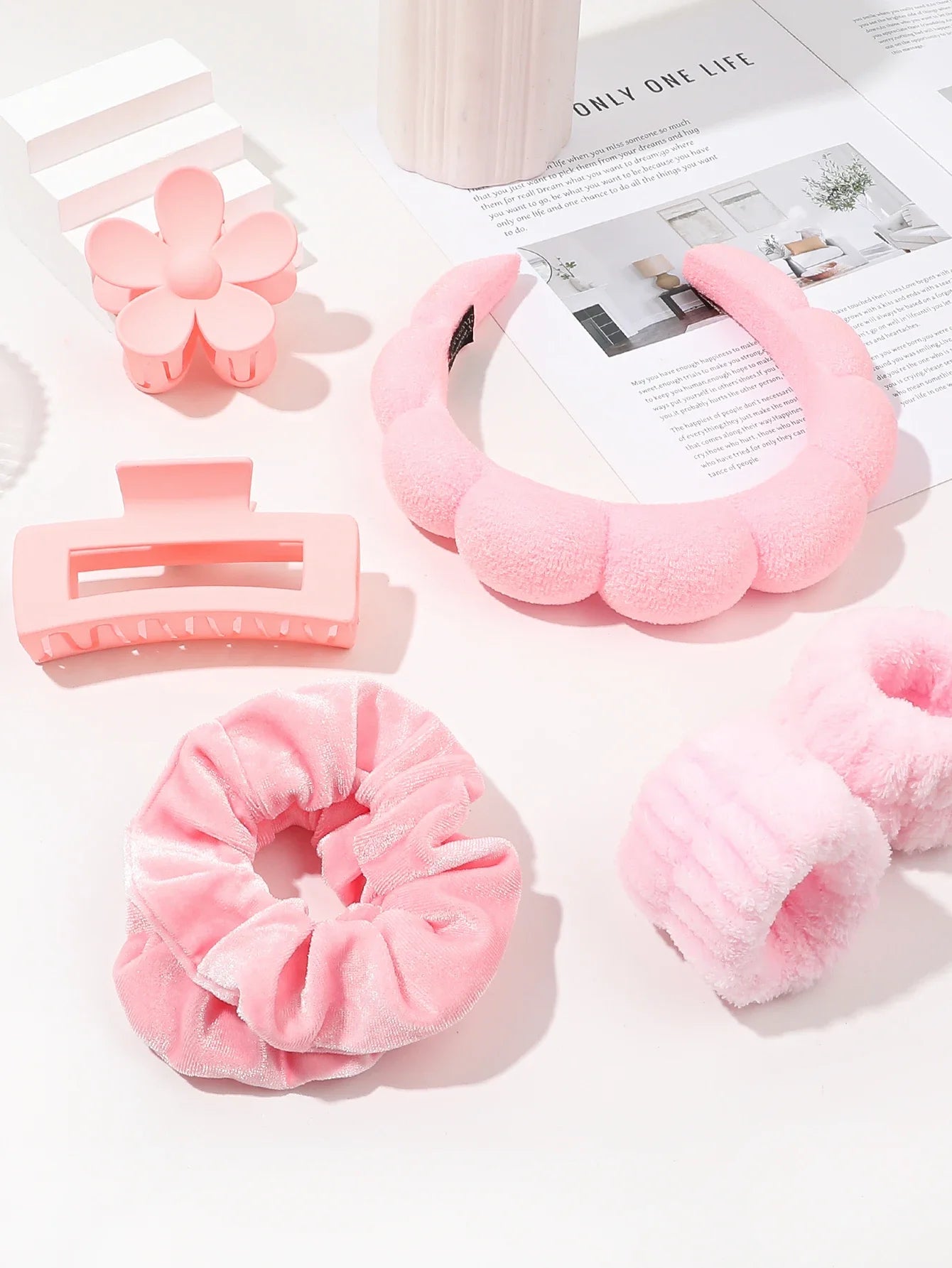 Microfiber Spa Headbands – 7-Pack Puffy Scrunchie Headbands for Washing Face & Skincare