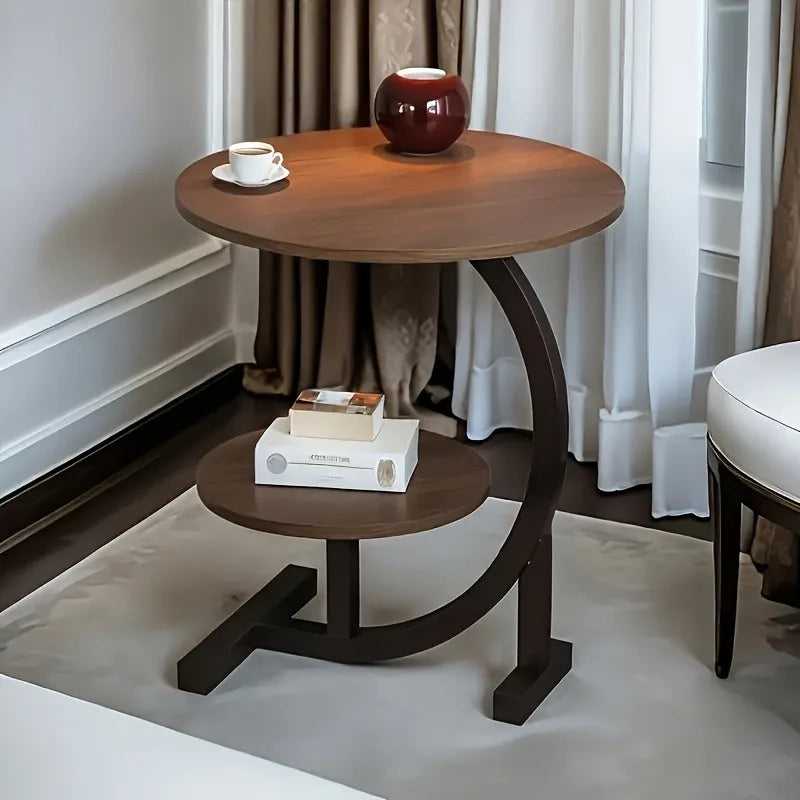Expandable Double Layer Coffee Table – Modern Wood Top with Storage Shelf
