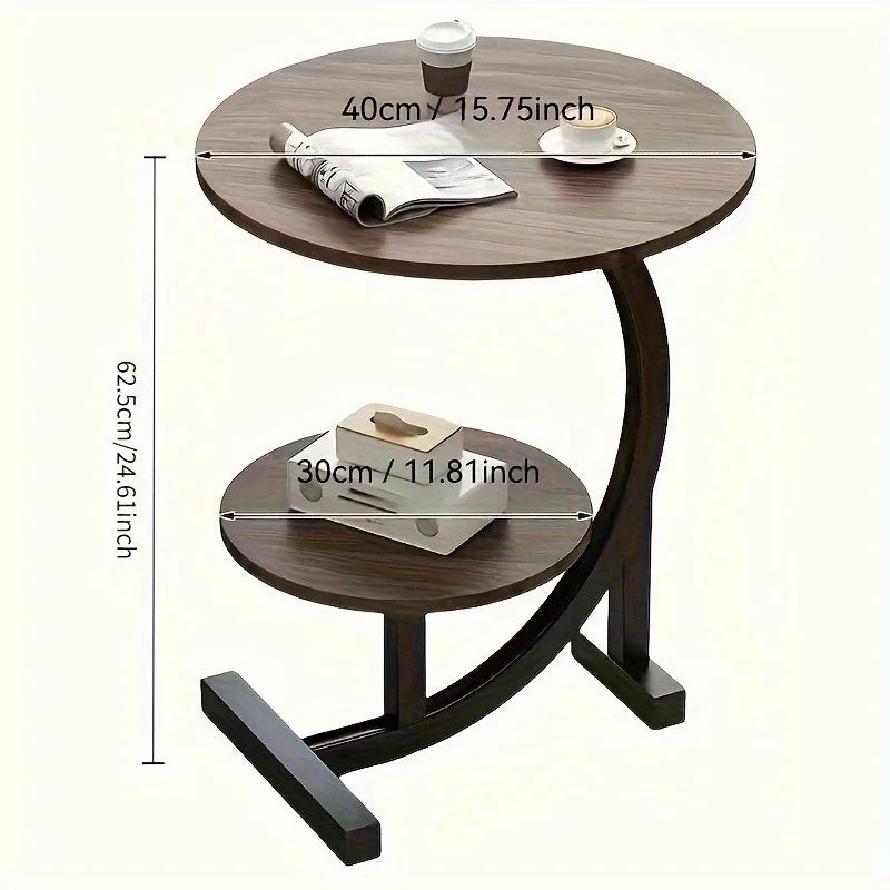 Expandable Double Layer Coffee Table – Modern Wood Top with Storage Shelf