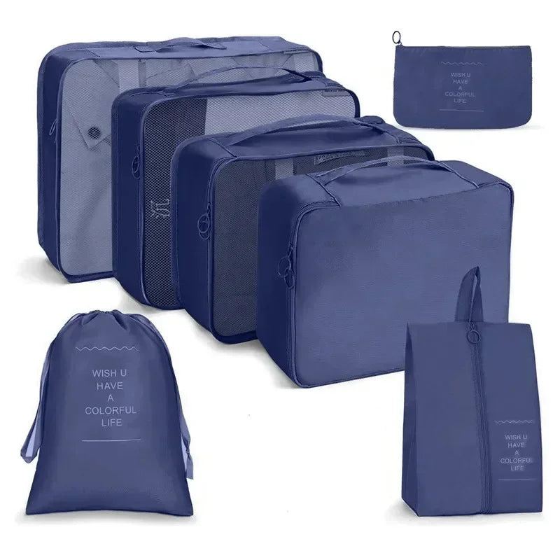 7-Piece Travel Packing Organizer Set – Suitcase Storage Bags for Clothes & Shoes