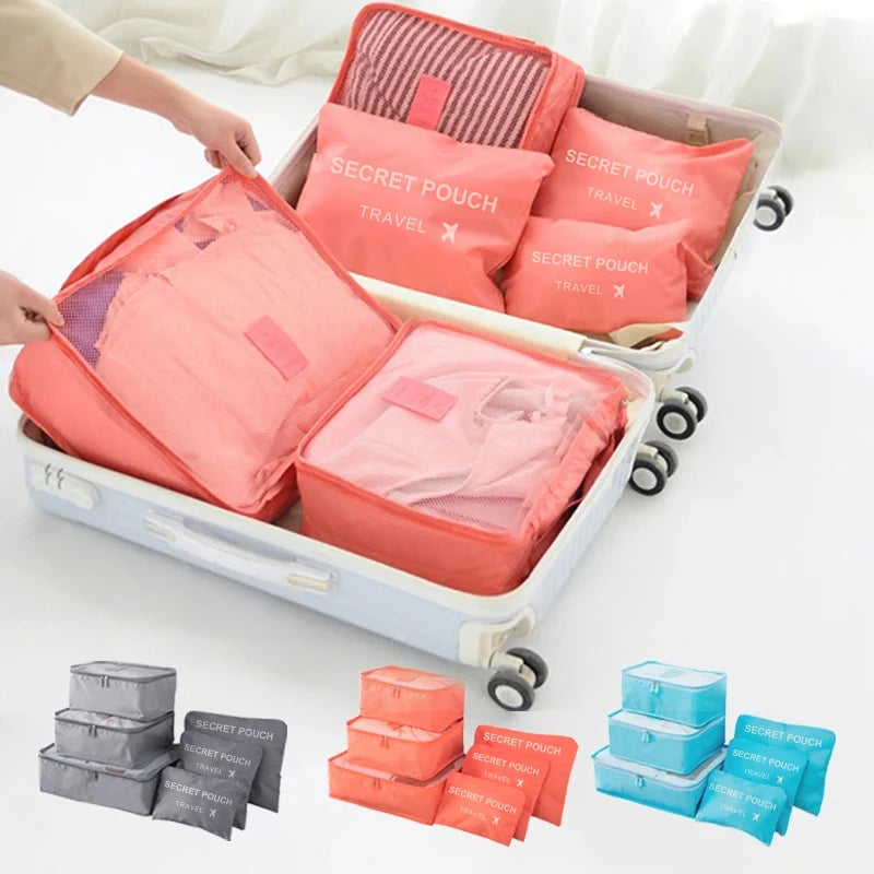 6-Piece Waterproof Travel Packing Cubes – Lightweight Luggage Organizer Set