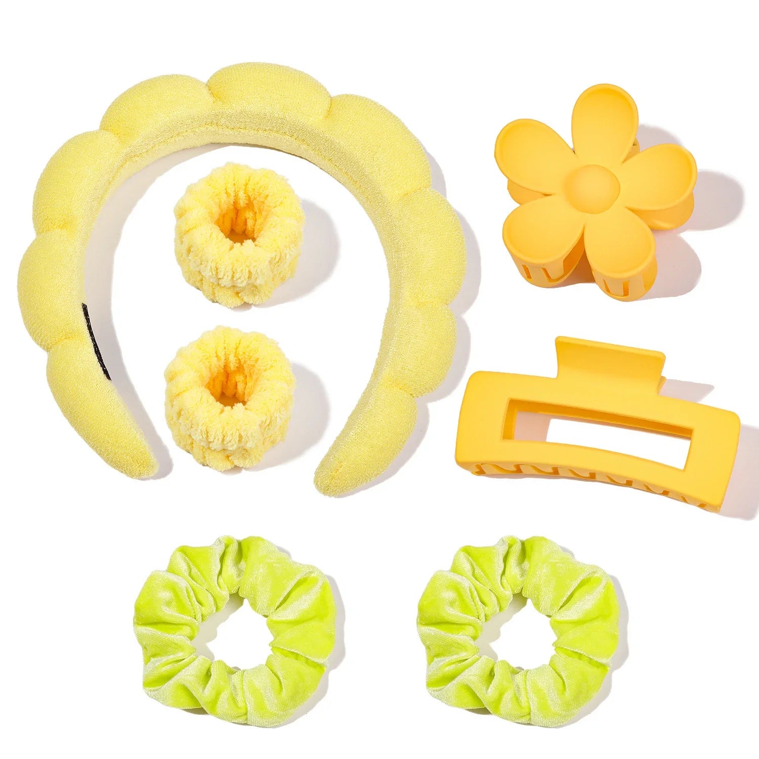 Microfiber Spa Headbands – 7-Pack Puffy Scrunchie Headbands for Washing Face & Skincare