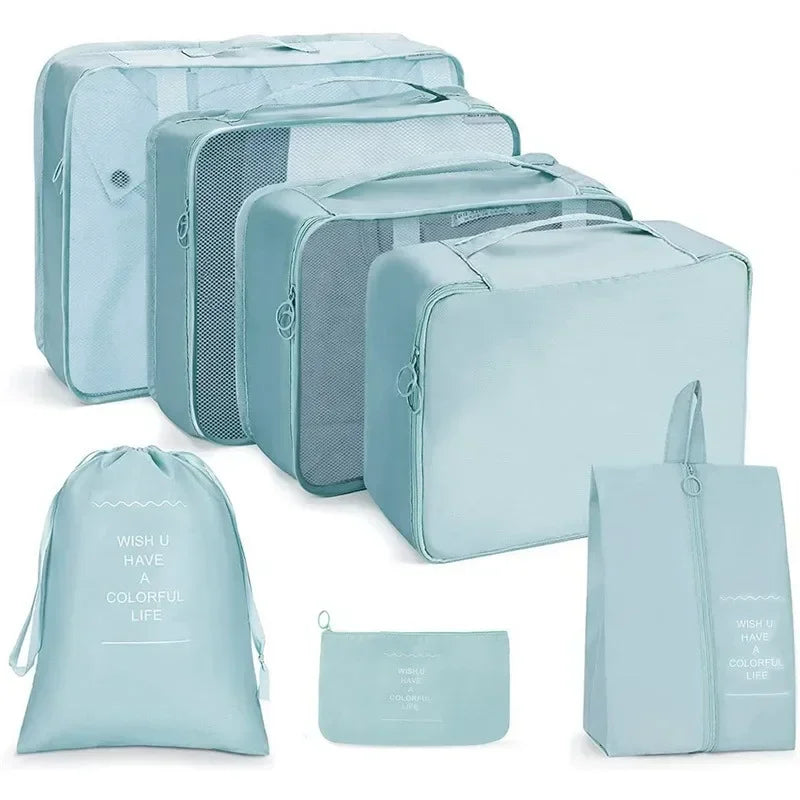 7-Piece Travel Packing Organizer Set – Suitcase Storage Bags for Clothes & Shoes