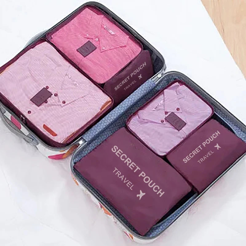 6-Piece Waterproof Travel Packing Cubes – Lightweight Luggage Organizer Set