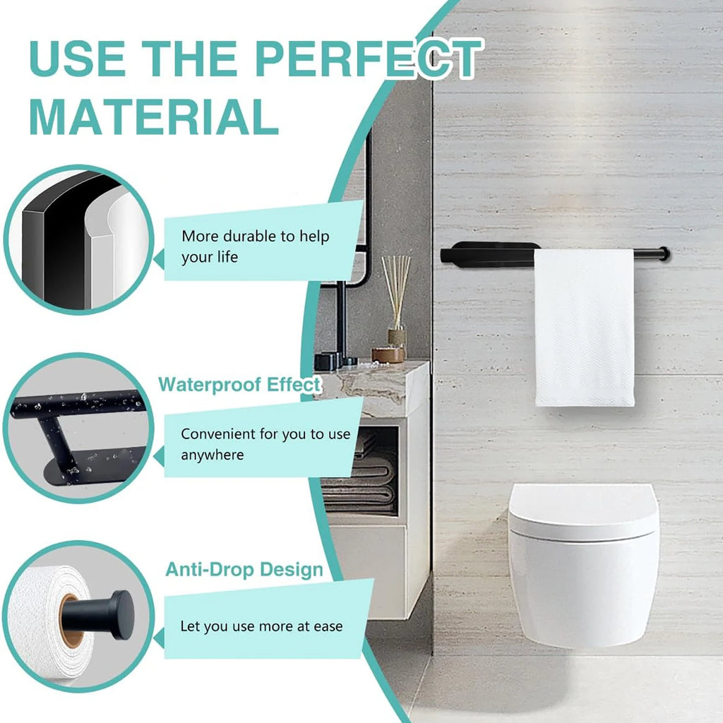 Adhesive Paper Towel Holder – No-Drill Wall-Mounted Tissue & Napkin Rack for Kitchen & Bathroom