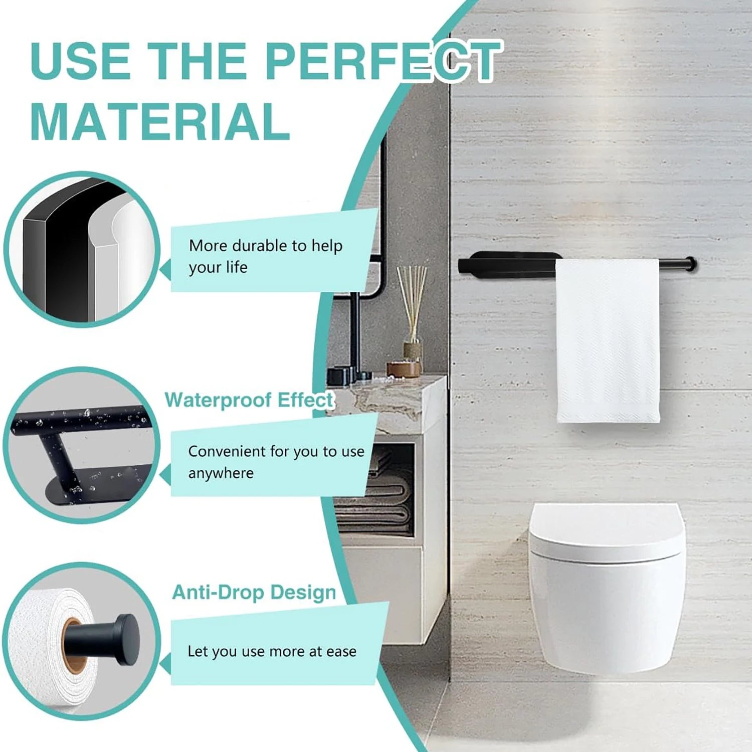 Adhesive Paper Towel Holder – No-Drill Wall-Mounted Tissue & Napkin Rack for Kitchen & Bathroom