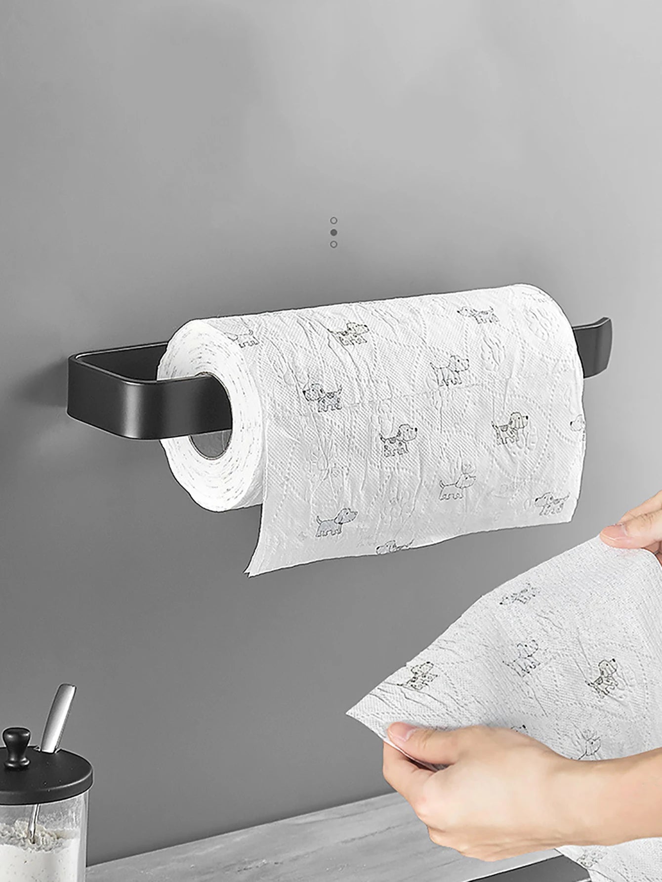 Adhesive Paper Towel Holder – No-Drill Wall-Mounted Tissue & Napkin Rack for Kitchen & Bathroom
