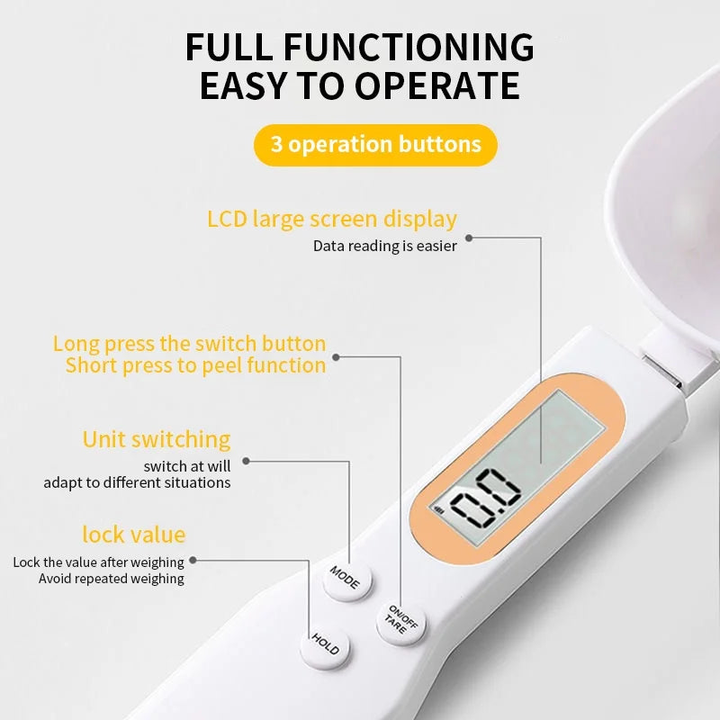 Mini Digital Spoon Scale — Precise 0.1g to 500g for Coffee, Baking & Cooking