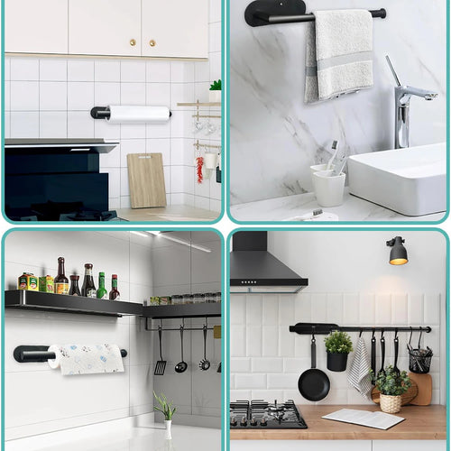 Adhesive Paper Towel Holder – No-Drill Wall-Mounted Tissue & Napkin Rack for Kitchen & Bathroom