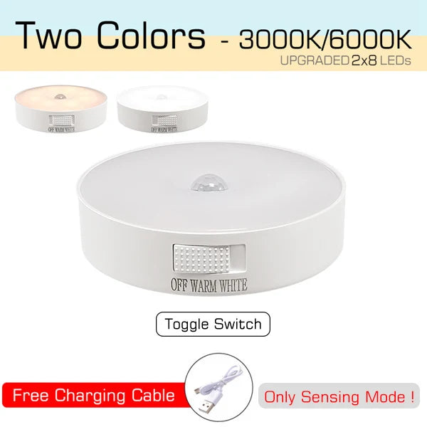 Motion Sensor Night Light – USB Rechargeable LED Lamp for Kitchen, Bedroom & Hallway