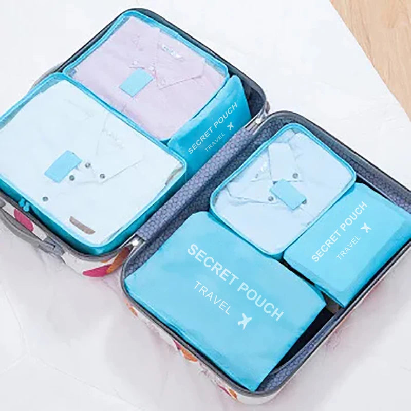 6-Piece Waterproof Travel Packing Cubes – Lightweight Luggage Organizer Set