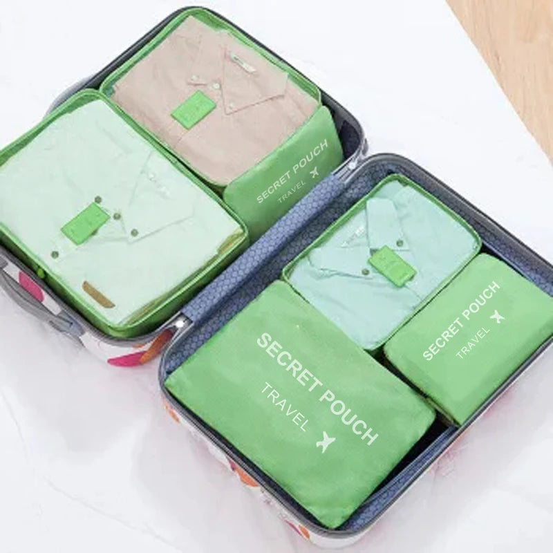 6-Piece Waterproof Travel Packing Cubes – Lightweight Luggage Organizer Set