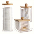 3-Pack Bathroom Cotton Swab Organizer – Dispenser & Storage Box for Cotton Balls, Rounds & Floss Picks