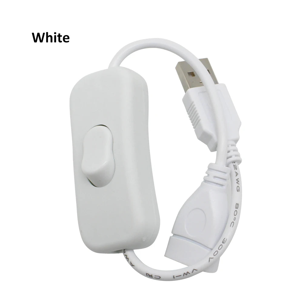 USB Extension Cable with On/Off Switch – Male to Female Power Cord for LED Strip Lights & Lamps