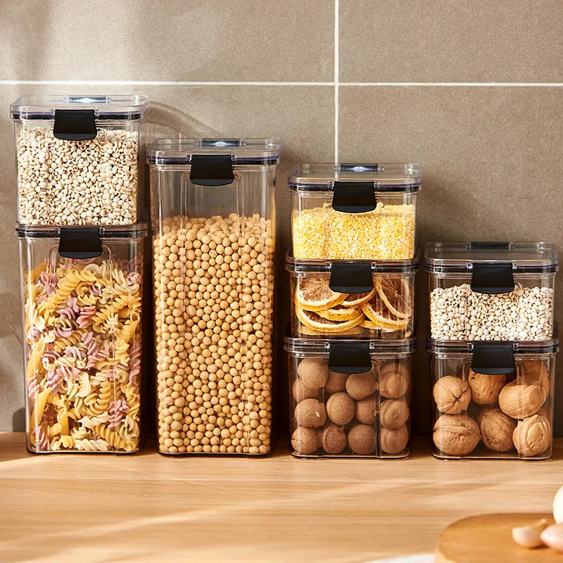 Large Sealed Kitchen Storage Jars – Moisture-Proof Grain & Seasoning Organizer Set