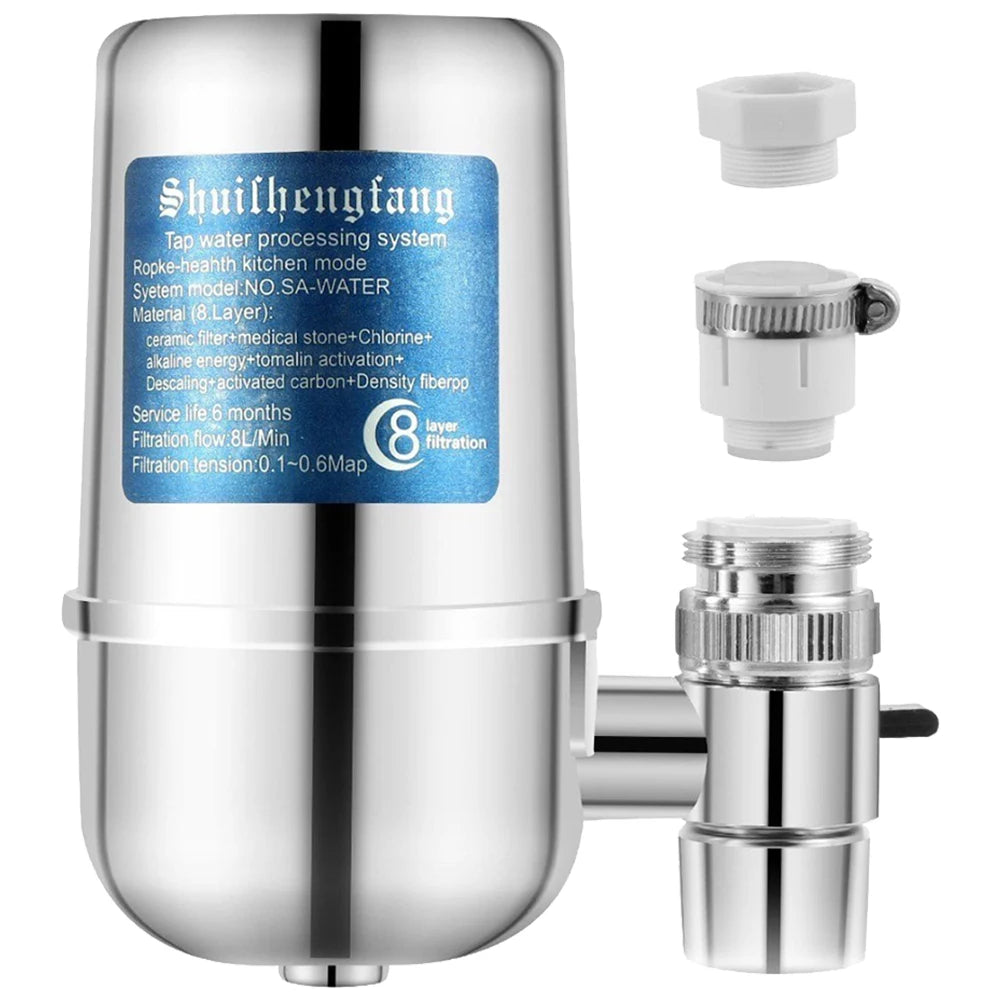 Faucet Water Filter – 600L Dual-Output Tap Filter, Removes Chlorine & Heavy Metals