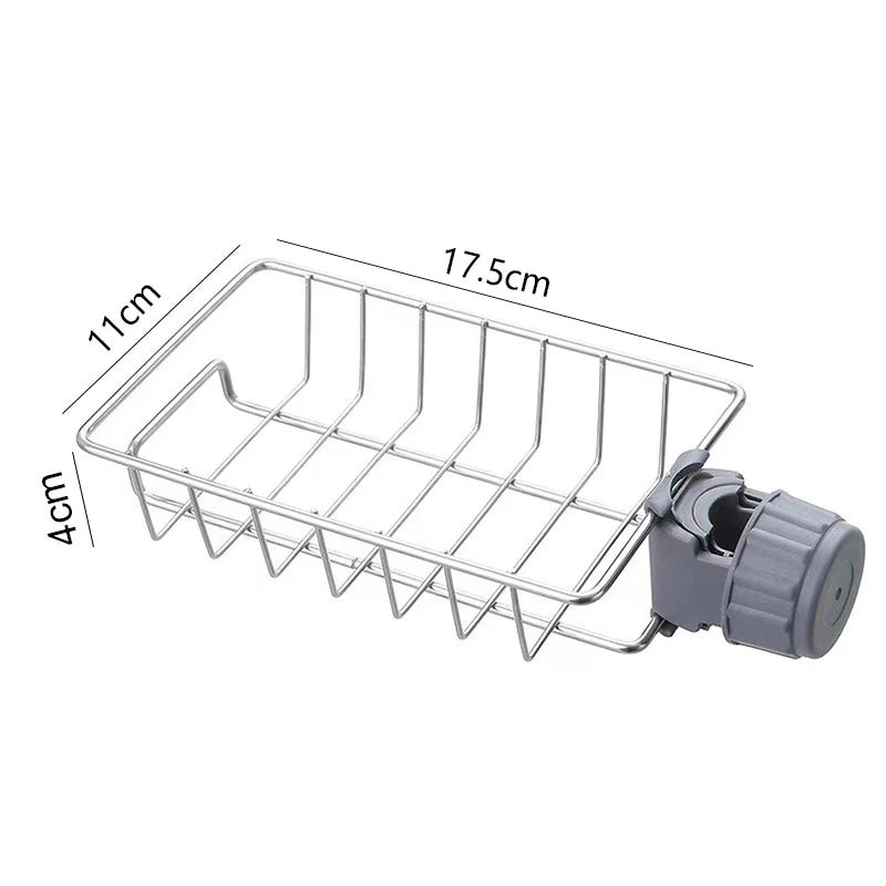 Flexible Kitchen Sink Drain Rack – Sponge Holder, Faucet Organizer & Soap Drainer Shelf