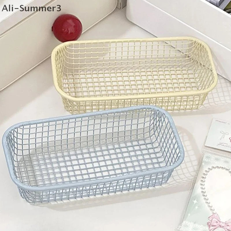 Metal Desktop Organizer Basket – Stylish Storage for Office, Home & Vanity