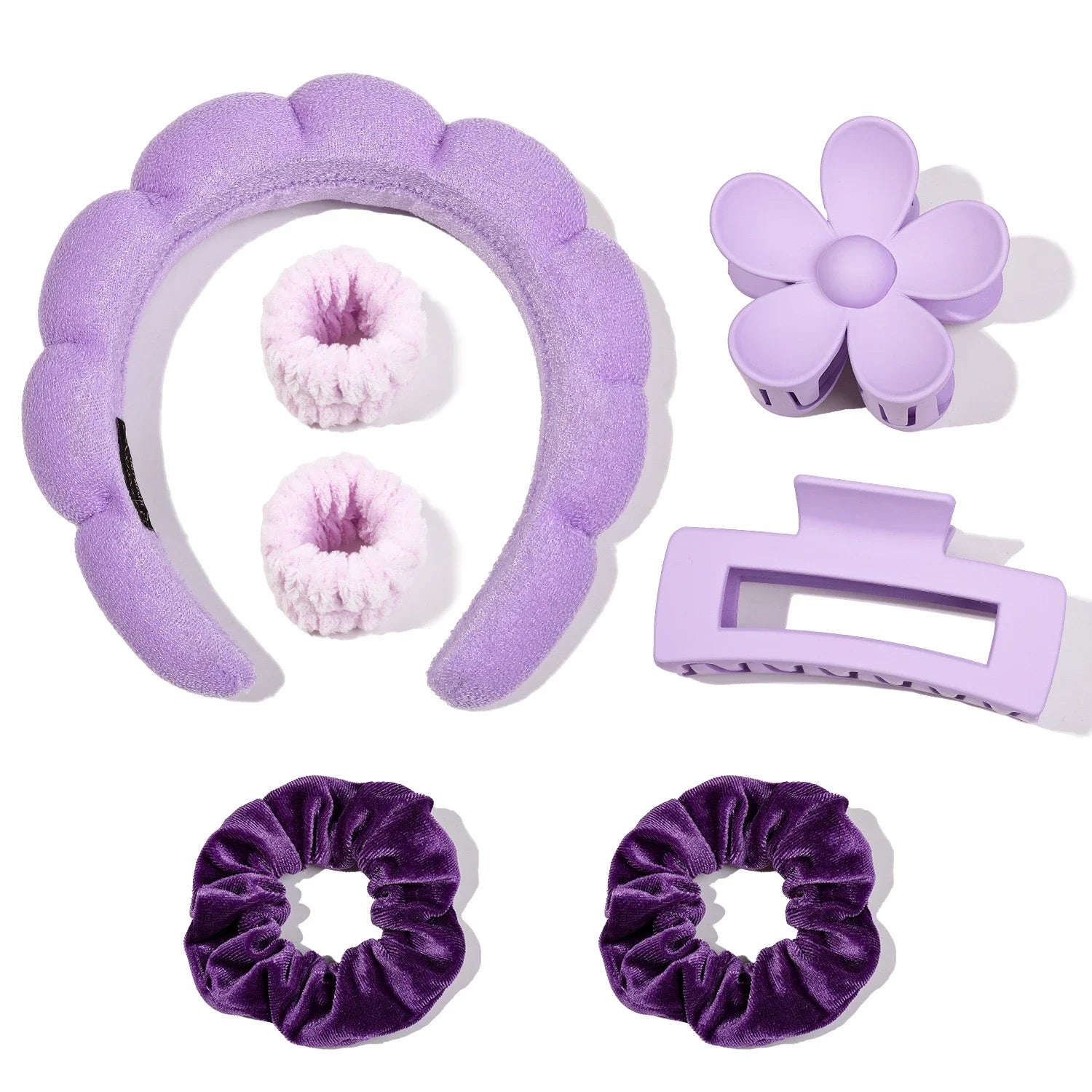 Microfiber Spa Headbands – 7-Pack Puffy Scrunchie Headbands for Washing Face & Skincare