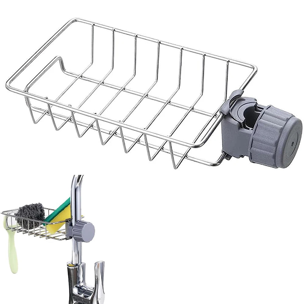 Flexible Kitchen Sink Drain Rack – Sponge Holder, Faucet Organizer & Soap Drainer Shelf