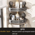 Suction Cup Shower Corner Shelf – Wall Mounted No-Drill Organizer for Shampoo Bottles, Bathroom Storage Rack