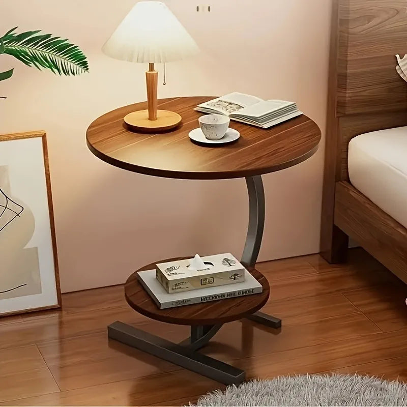 Expandable Double Layer Coffee Table – Modern Wood Top with Storage Shelf