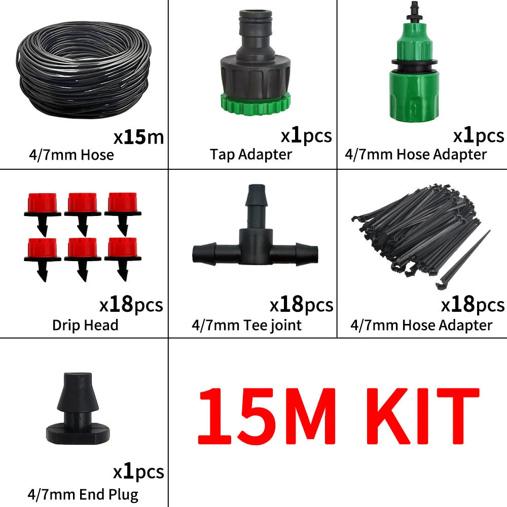 Portable Micro Drip Irrigation Kit – 20M Automatic Watering System with Adjustable Drippers
