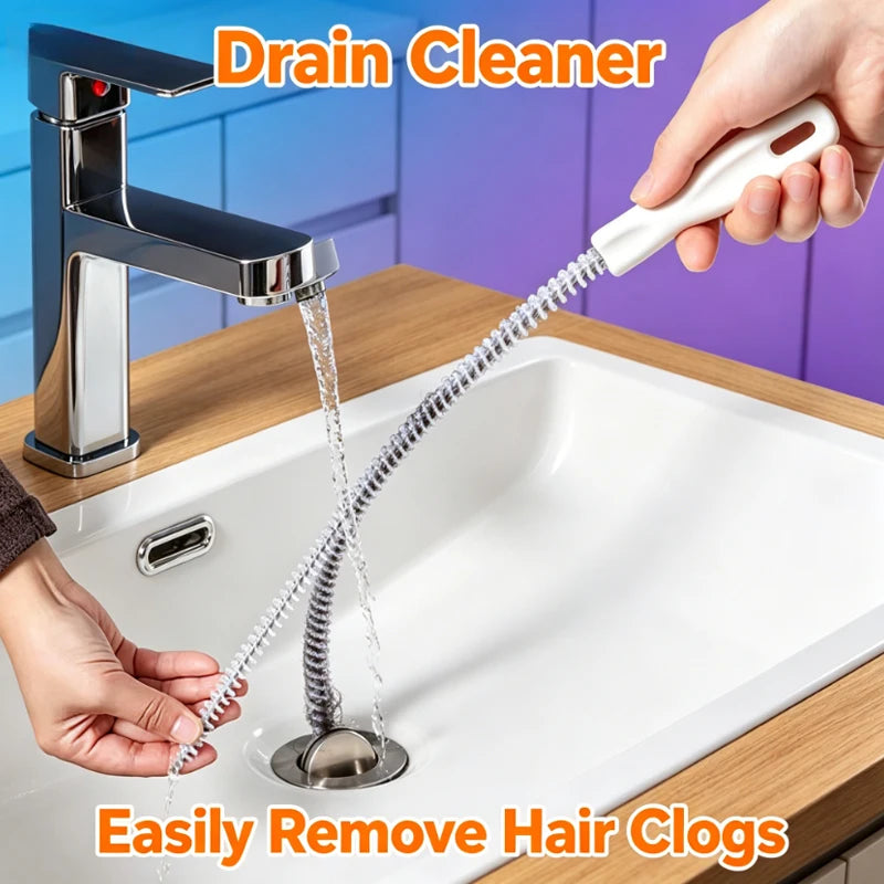 Bendable Drain Clog Remover Brush – Flexible Sink & Sewer Cleaning Tool
