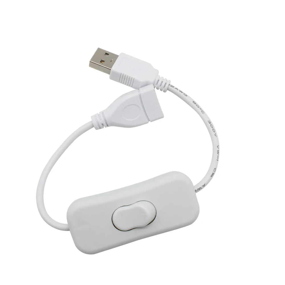 USB Extension Cable with On/Off Switch – Male to Female Power Cord for LED Strip Lights & Lamps