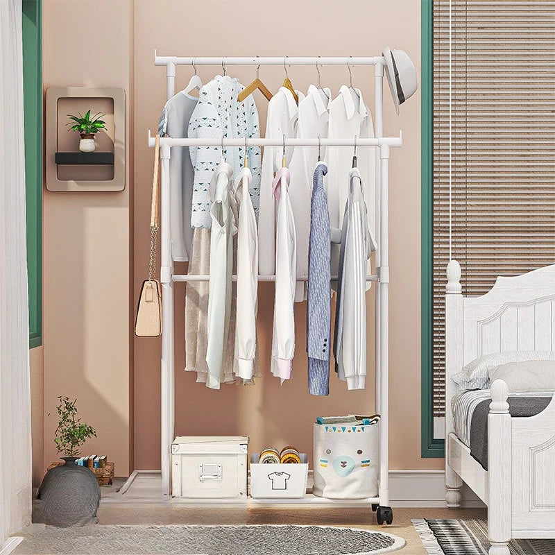 Multi-Function Floor Standing Clothes Drying Rack – Coat, Shoe & Hat Storage