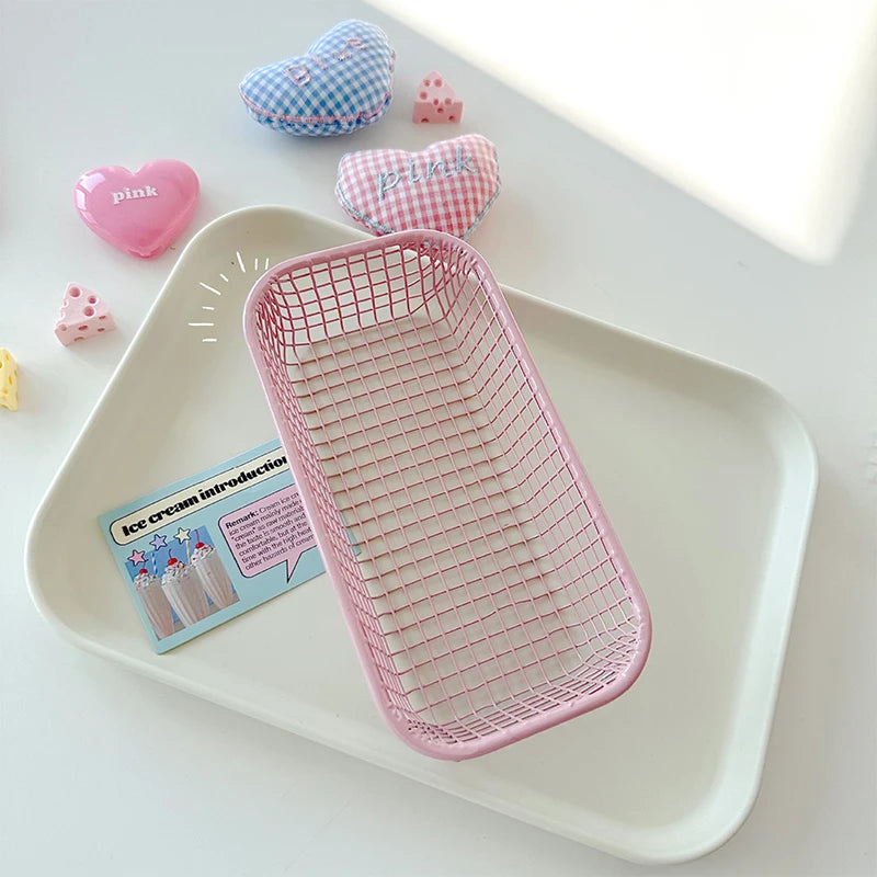 Metal Desktop Organizer Basket – Stylish Storage for Office, Home & Vanity