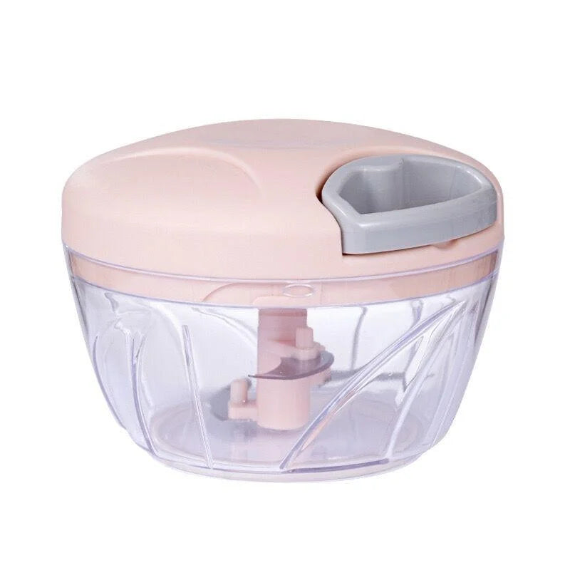 Manual Garlic Chopper & Vegetable Mincer – One-Press Rotate Crusher