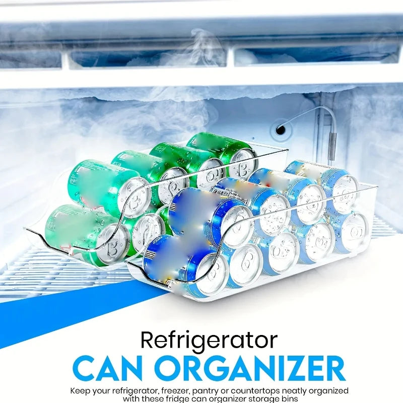 Refrigerator Can Dispenser & Storage Organizer – Soda, Canned Food & Kitchen Accessories