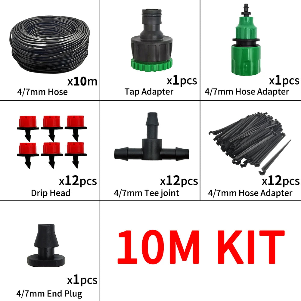 Portable Micro Drip Irrigation Kit – 20M Automatic Watering System with Adjustable Drippers