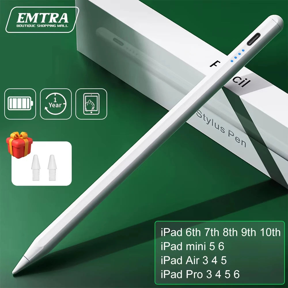 iPad Stylus Pen with Palm Rejection – Wireless Charging Compatible with iPad Pro, Air & Mini