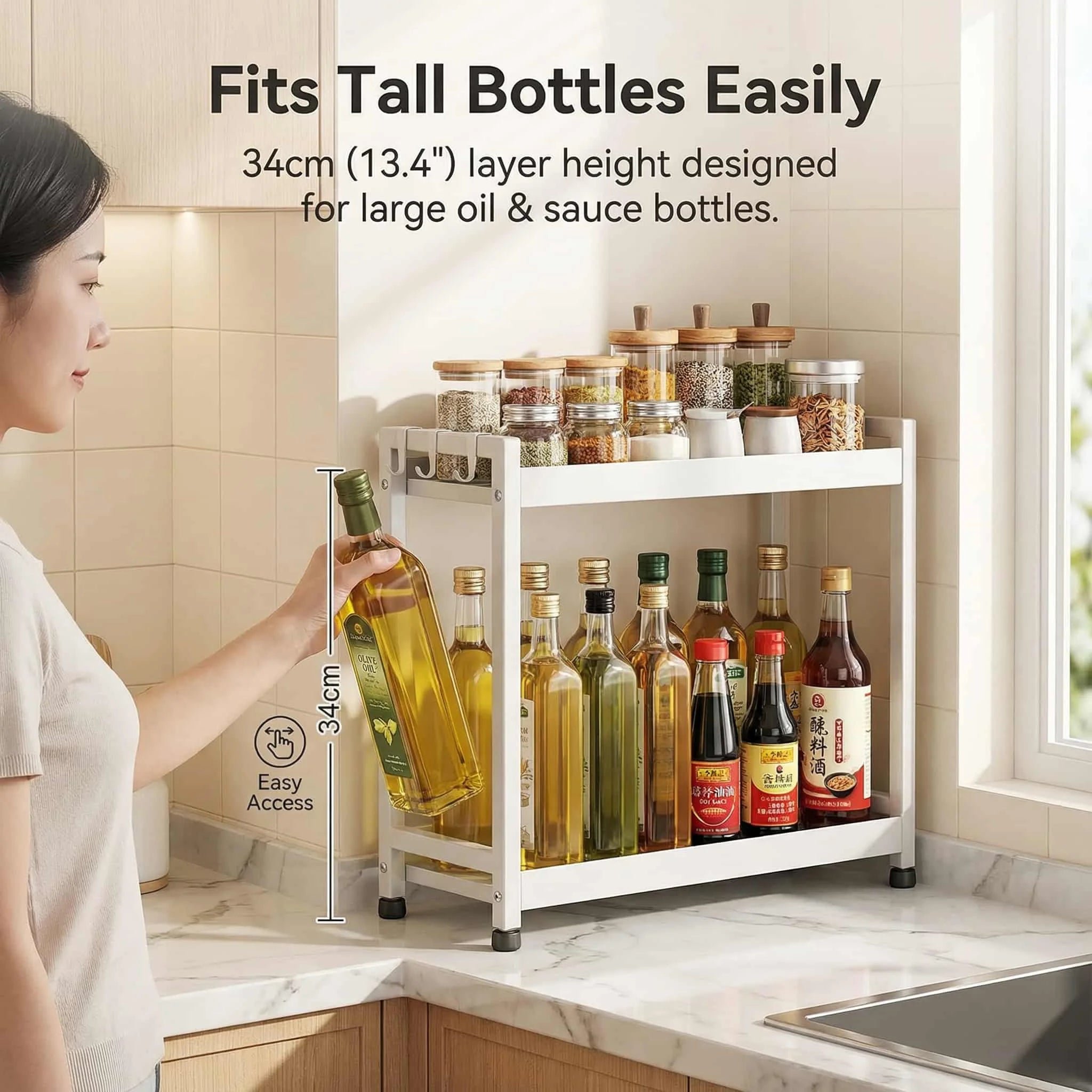 Wall-Mounted Wood Kitchen Shelf – Modern Storage Rack for Utensils, Pots & Spices