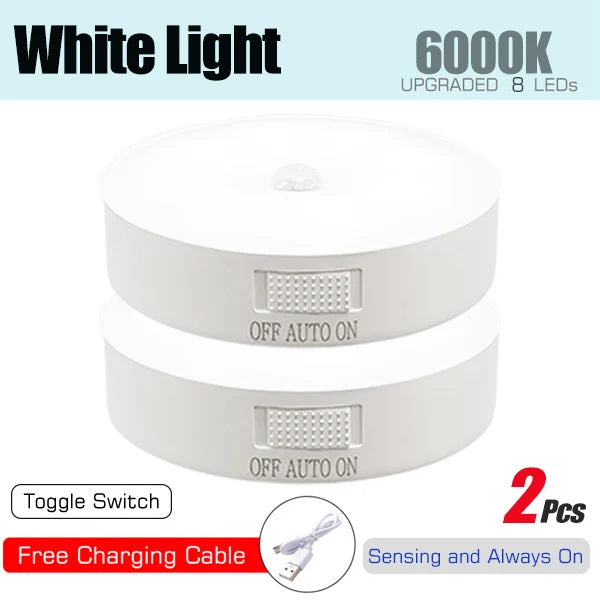 Motion Sensor Night Light – USB Rechargeable LED Lamp for Kitchen, Bedroom & Hallway