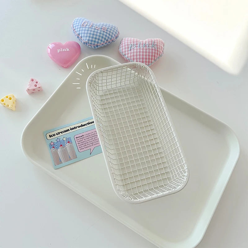 Metal Desktop Organizer Basket – Stylish Storage for Office, Home & Vanity