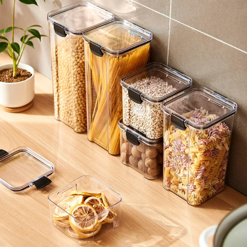 Large Sealed Kitchen Storage Jars – Moisture-Proof Grain & Seasoning Organizer Set