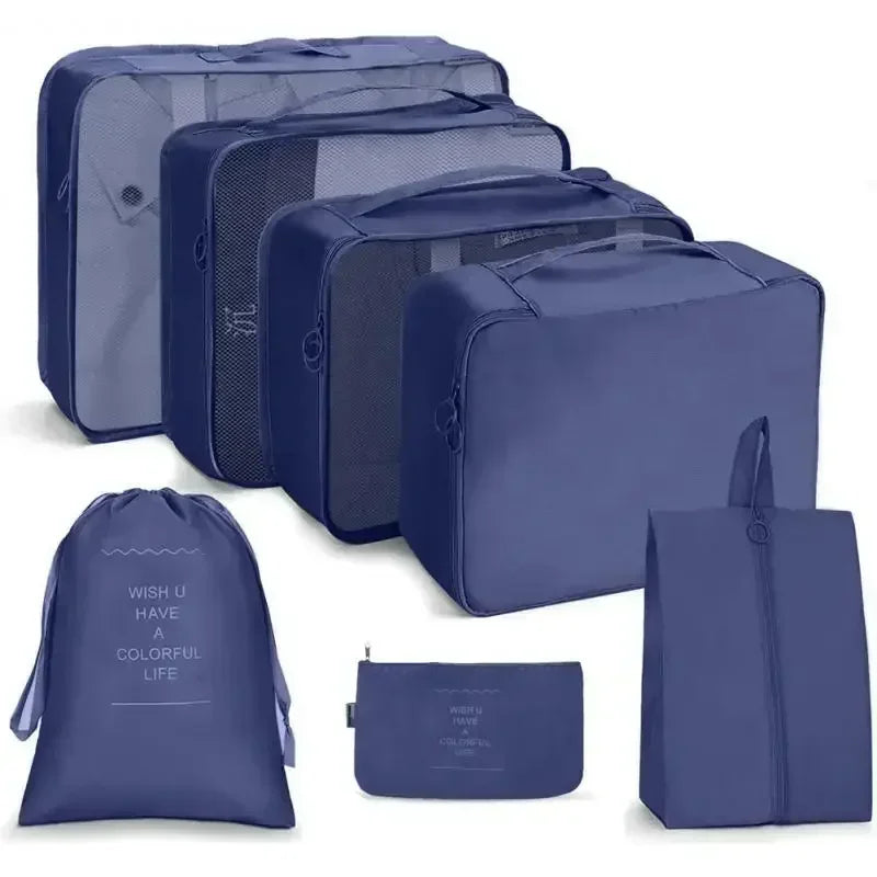 7-Piece Travel Packing Organizer Set – Suitcase Storage Bags for Clothes & Shoes