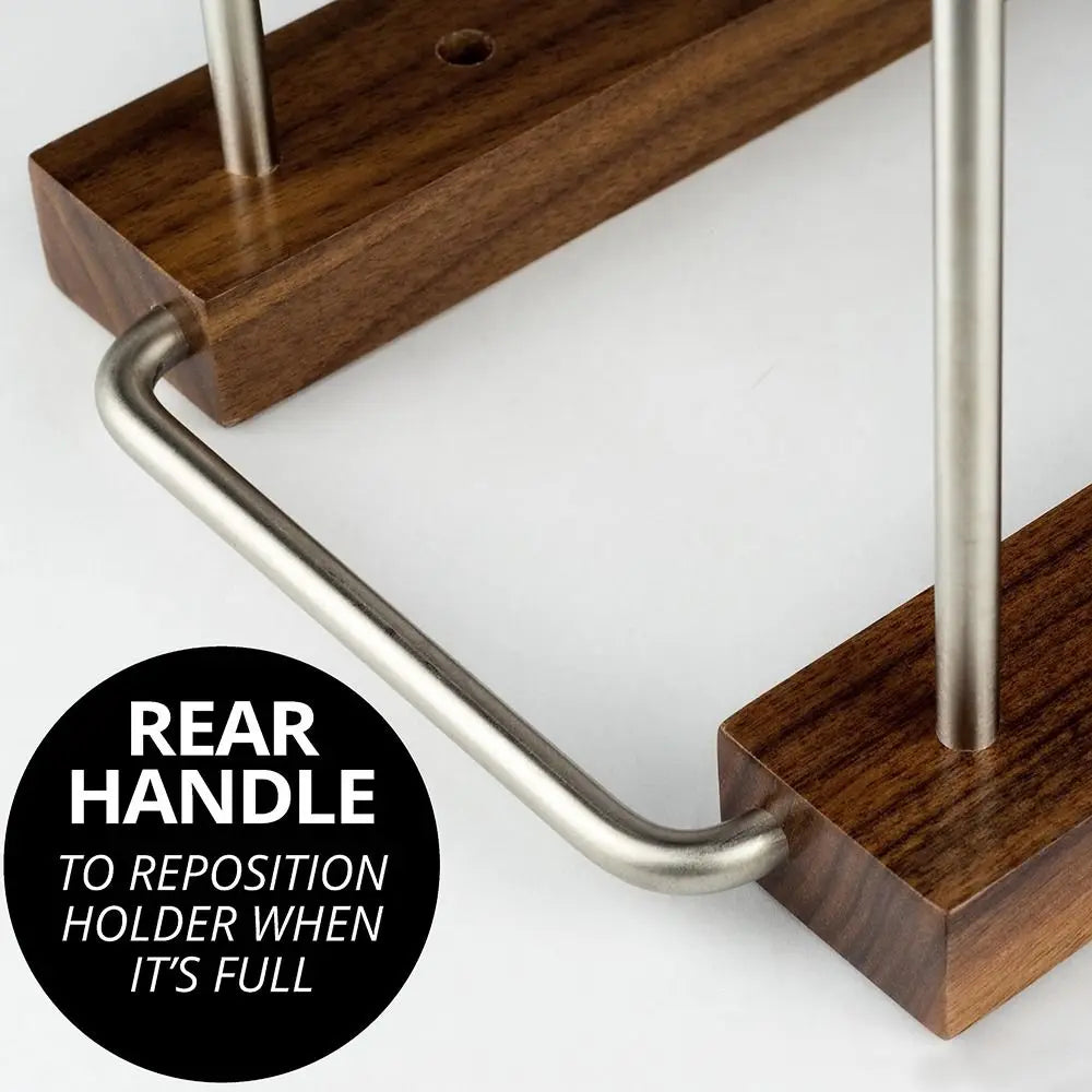 Adjustable Walnut Vinyl Record Stand – Portable Album Display Holder